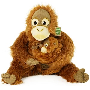 Małpka Orangutan z Młodym - 28cm