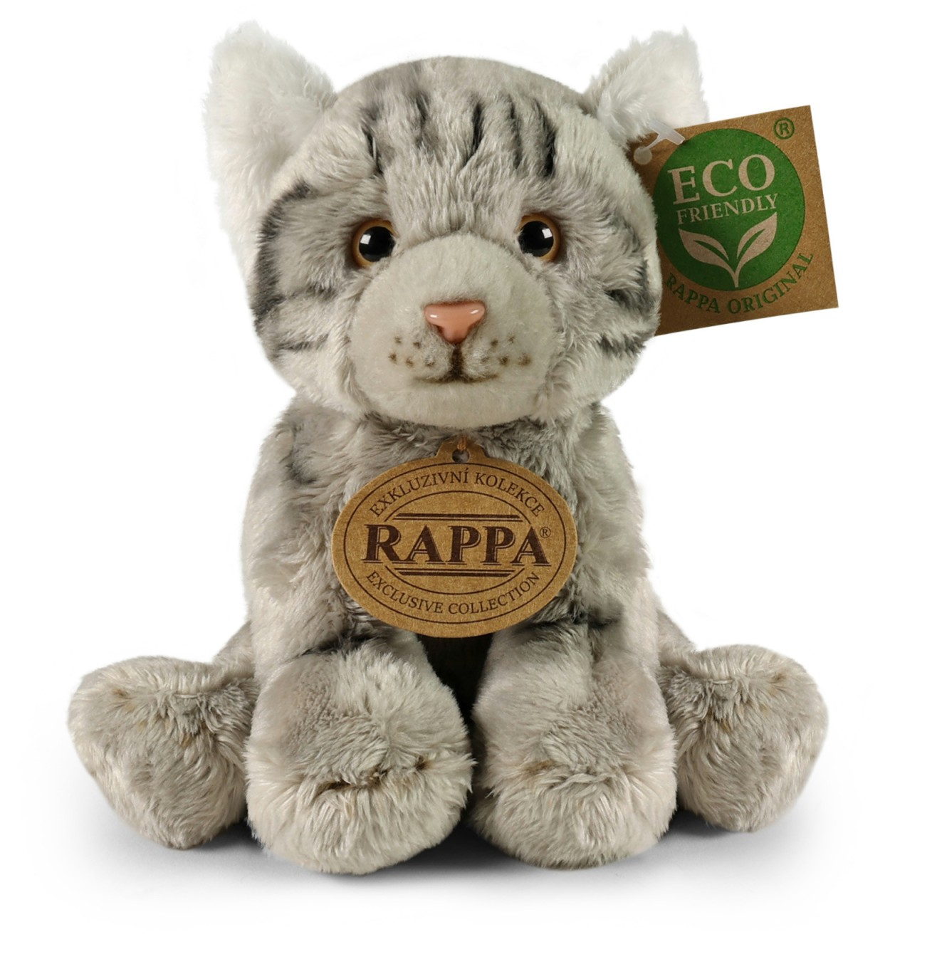 Kotek Mały Mruczek Szary Pręgowany - 14cm