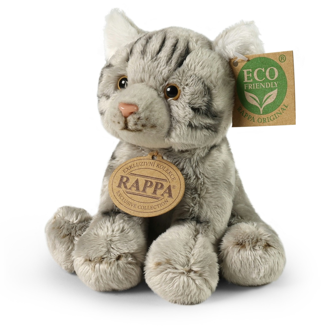 Kotek Mały Mruczek Szary Pręgowany - 14cm