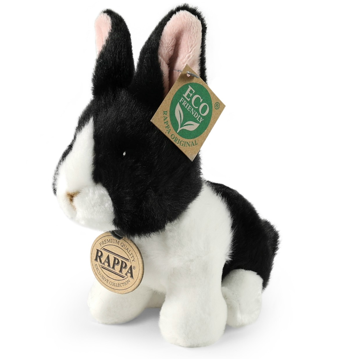 Królik Czarno-Biały Zajączek - 16cm