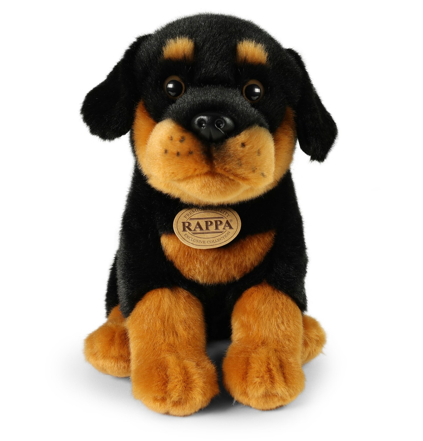 Piesek Rotweiler Siedzący Rottweiler Realistyczy - 30cm