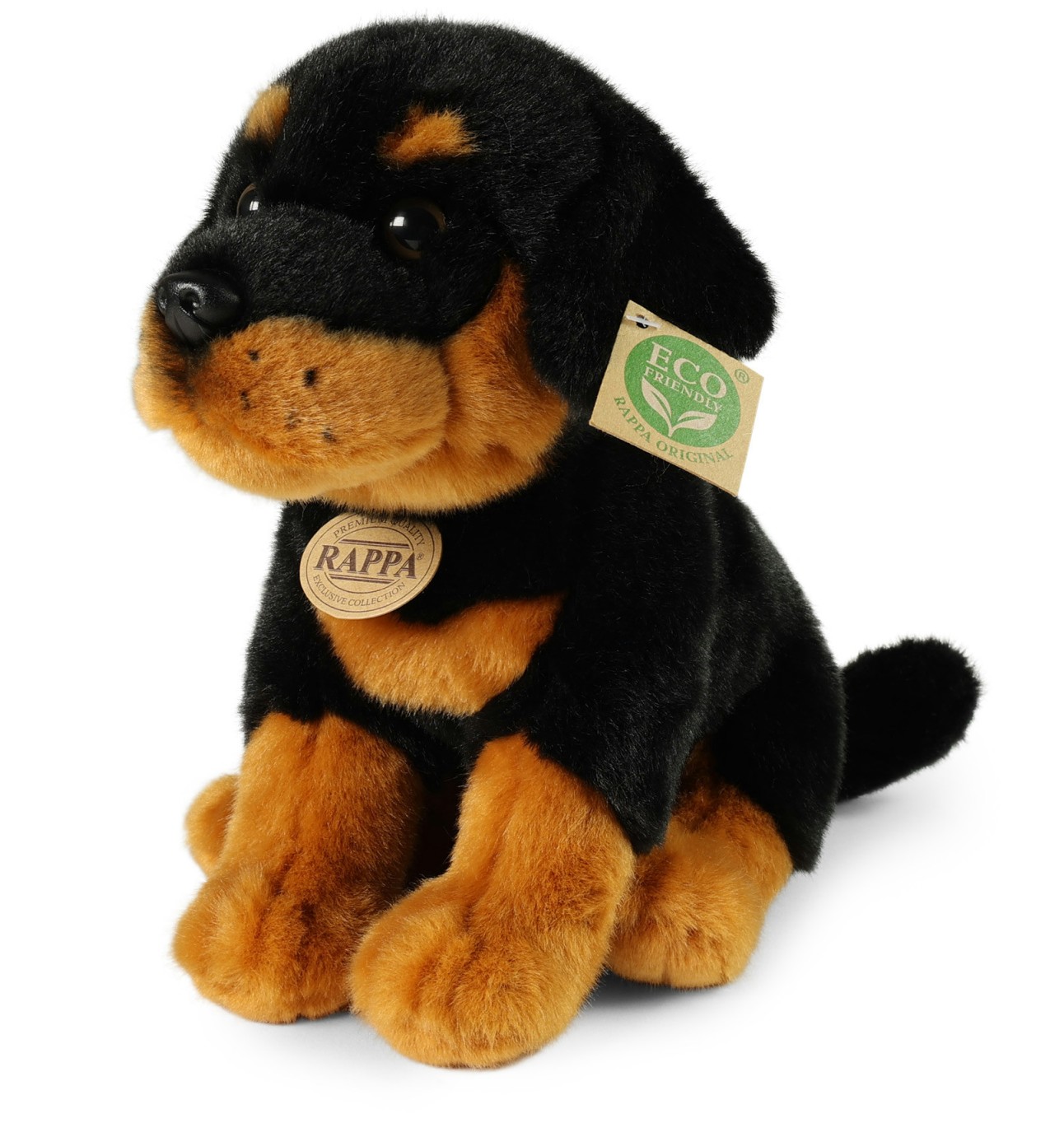 Piesek Rotweiler Siedzący Rottweiler Realistyczy - 30cm