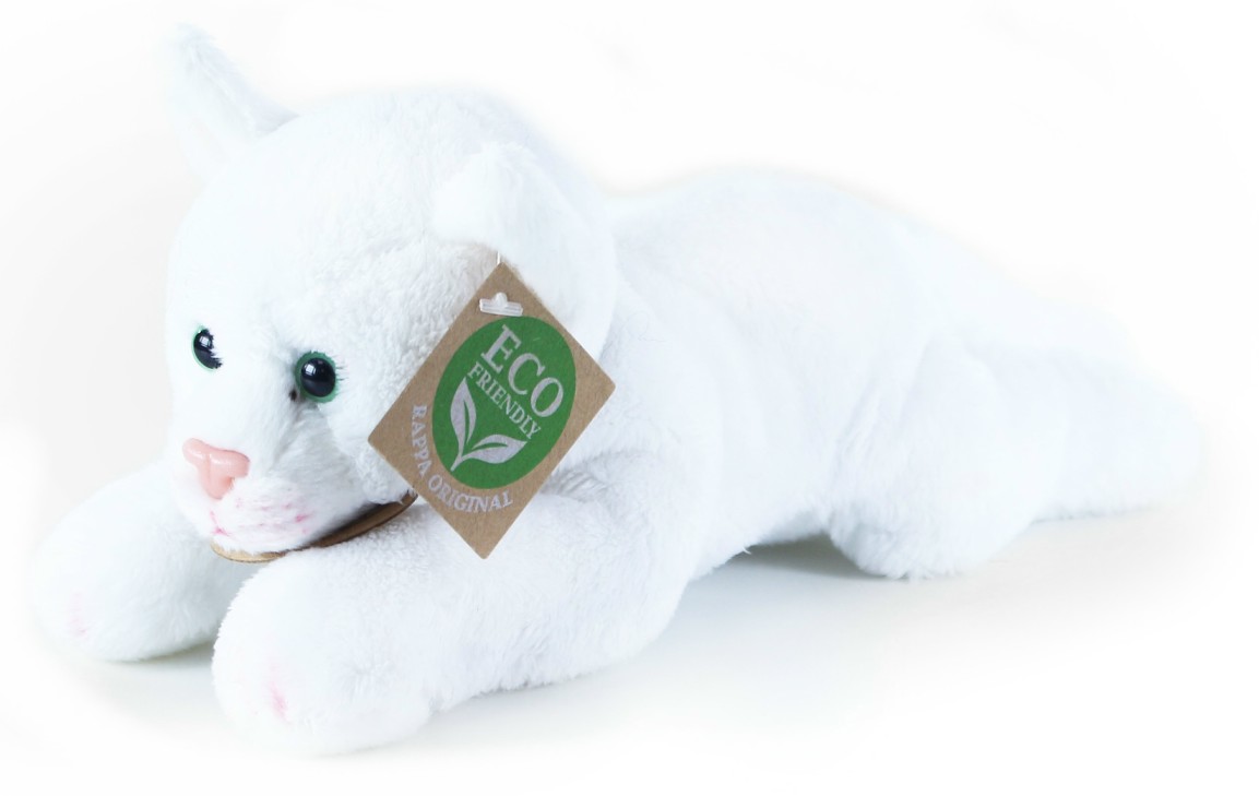 Kotek Biały Leżący - 22cm