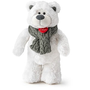 Miś Niedźwiedź Polarny Icy z szalikiem Premium - 38cm