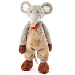 Myszka Szara Lorenzo w ubranku Premium - 40cm