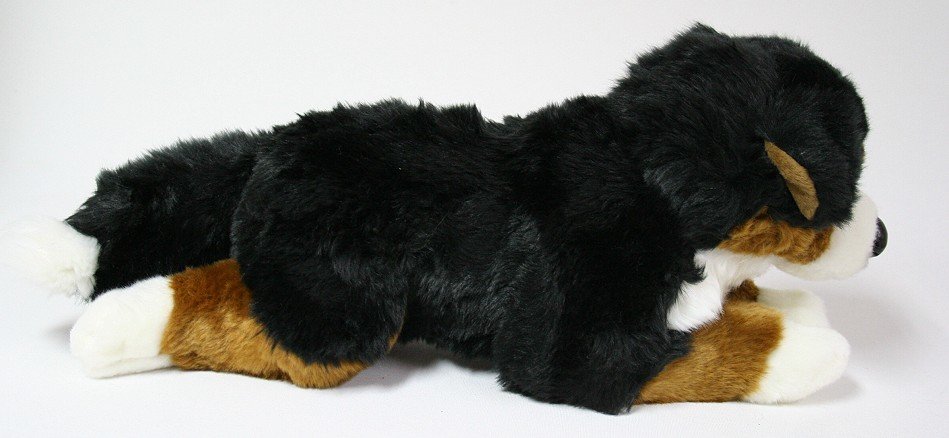 Pies Bernardyn Czarny Leżący - 43cm