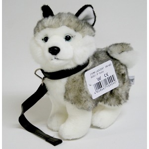 Piesek Husky na smyczy - 23cm