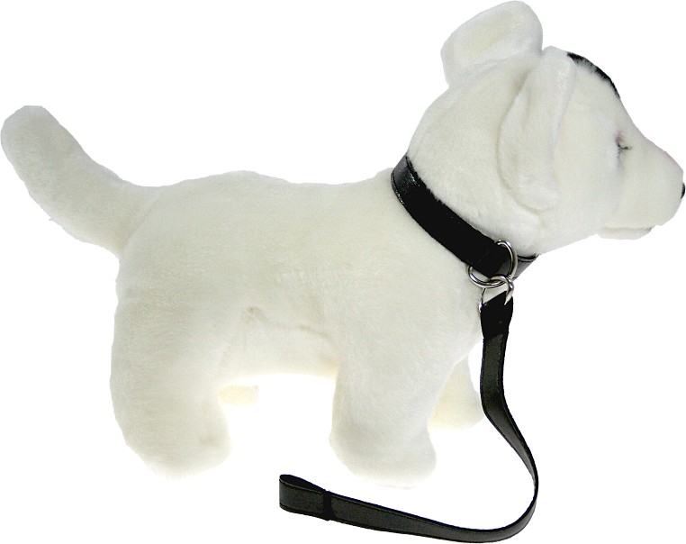 Pies bulterier na smyczy - 26cm