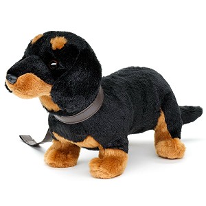 Piesek Jamnik ze smyczą - 28cm