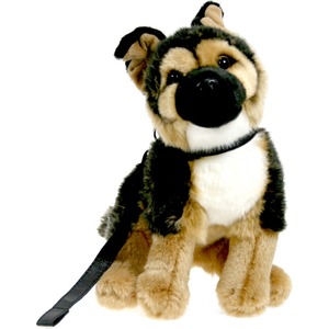 Piesek Wilczur Owczarek Niemiecki Siedzący ze smyczą - 25cm