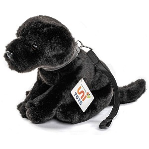 Piesek labrador czarny na smyczy - 26cm Piesek labrador czarny na smyczy - 26cm