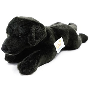 Piesek labrador czarny leżący - 40cm