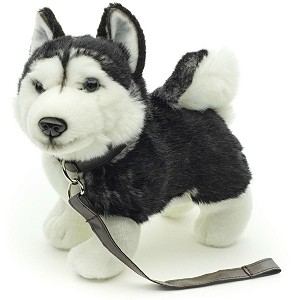 Piesek Husky Czarny na smyczy - 25cm Piesek Husky Czarny na smyczy - 25cm