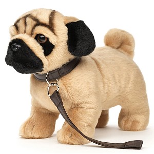 Piesek Buldog Francuski Realistyczny Bulldog ze smyczą - 26cm