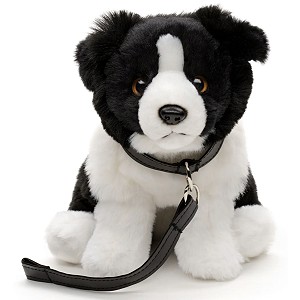 Piesek Border Collie Realistyczny ze smyczą - 20cm