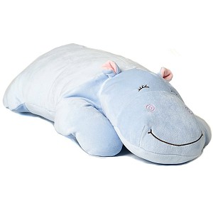 Poduszka Hipopotam błękitny leżący - 60cm