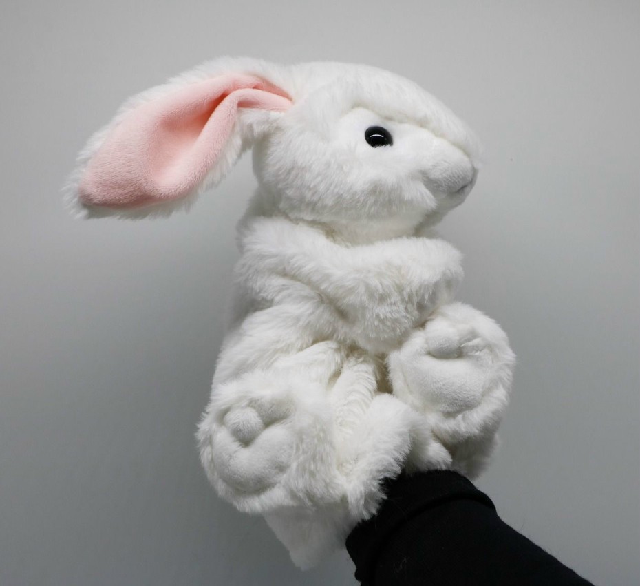 Królik Zajączek Biały Pacynka - 23cm