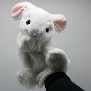Królik Zajączek Biały Pacynka - 23cm