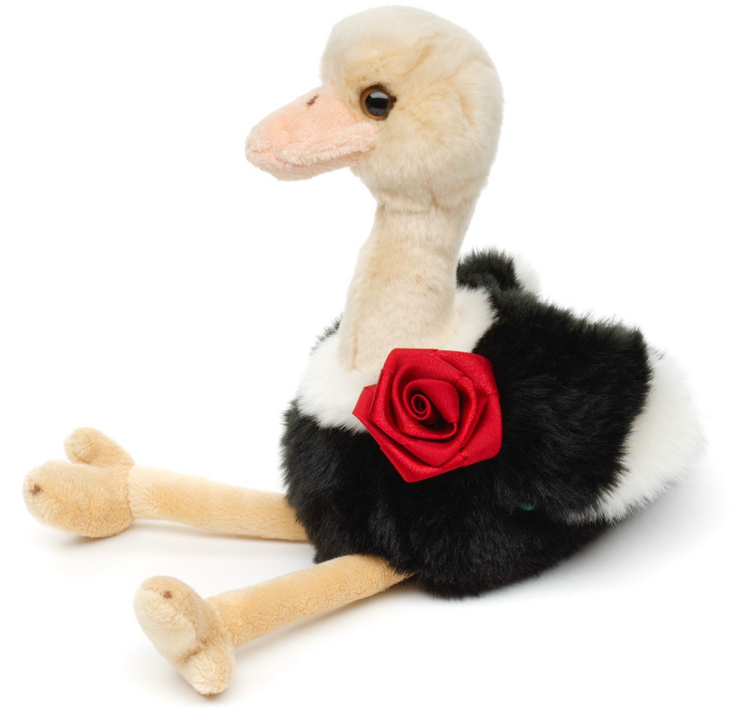 Struś z różą Ptak Realistyczny - 28/19cm