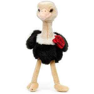 Struś z różą Ptak Realistyczny - 28/19cm