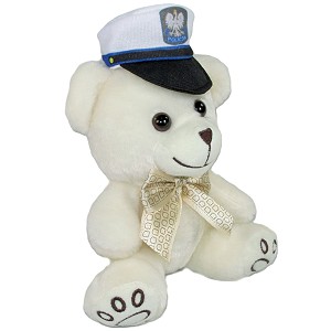 Miś Policjant z czapką Policja - 15cm
