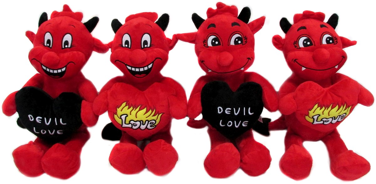 Diabełek z sercem 4 wzory - 20cm