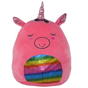 Jednoroec poduszka tczowy rowy Squishy - 30cm