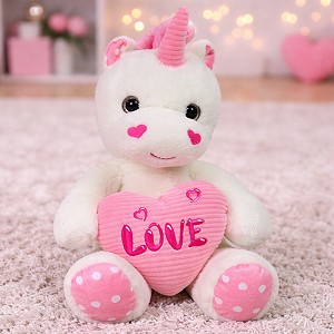 Jednorożec Love z sercem - 28cm