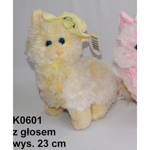 Kot w czapce żółty (Głos) - 23cm