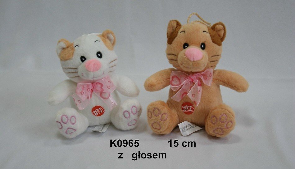 Kot Biały / Brązowy (Głos) - 15cm