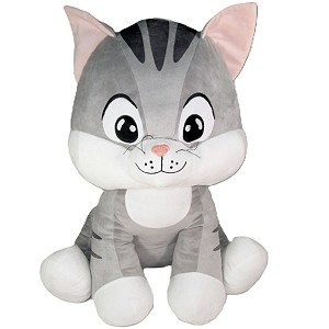 Kotek Szary Pręgowany Siedzący - 60cm