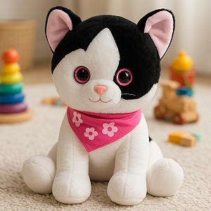 Kotek Biało-Czarny Siedzący - 60cm