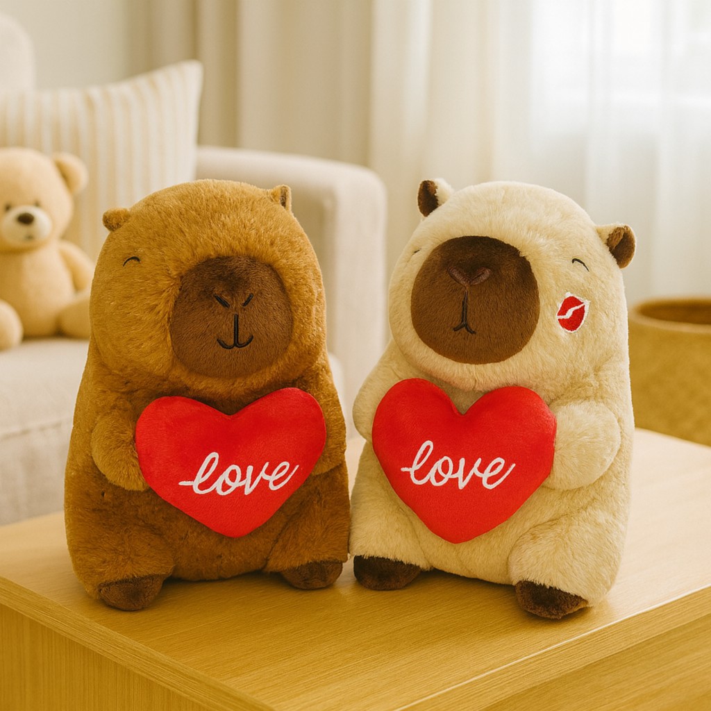 Kapibara Love z sercem 2 kolory - 16cm