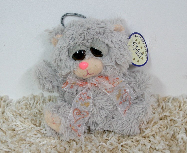 Kot Oczek Szary (Głos) - 15cm