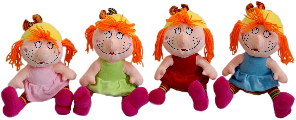 Lalka Kolorowa 4 wzory - 17cm