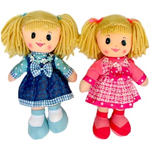 Lalka Różowa Niebieska 4 wzory - 30cm