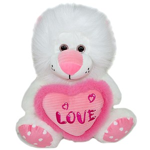 Lew z sercem Love - 24cm