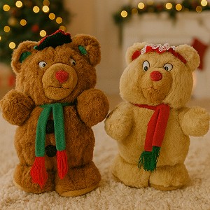 Miś Zimowy w szaliku 2 kolory - 25cm