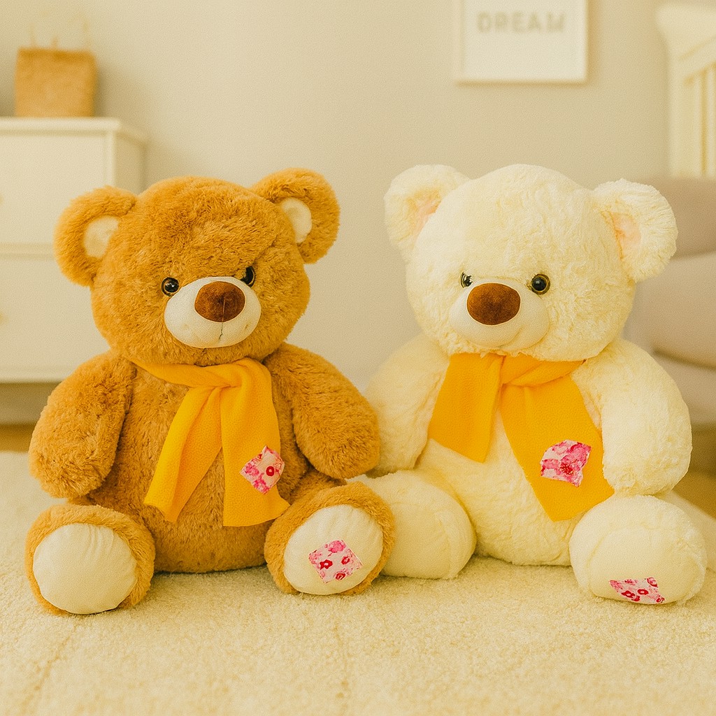 Miś w szaliku 2 kolory - 60cm