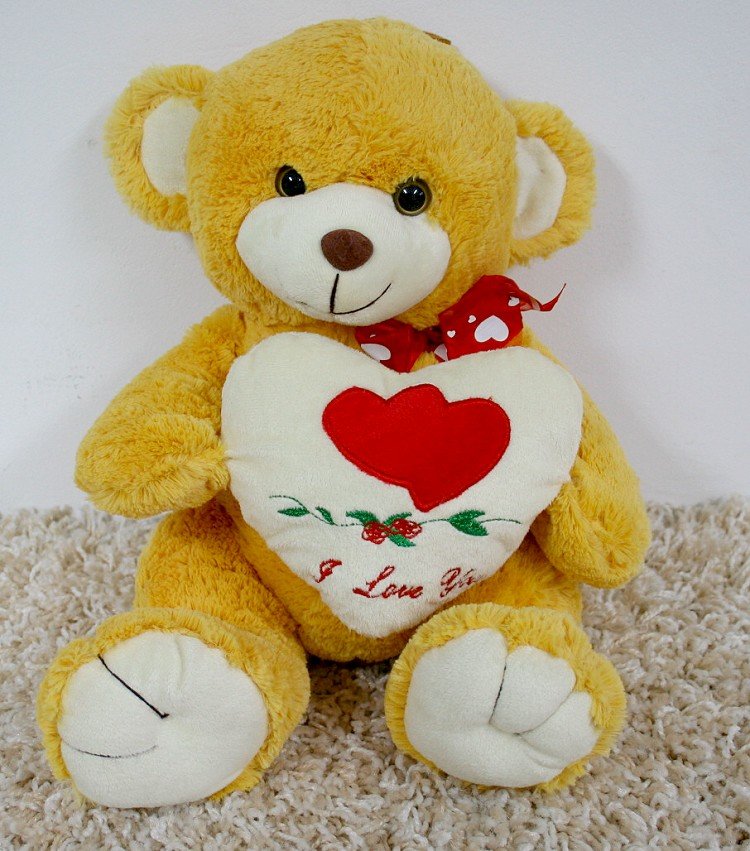 Miś Brązowy z sercem I Love You - 40cm