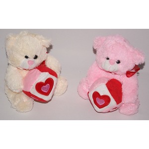 Miś Różowy z sercem - 28cm