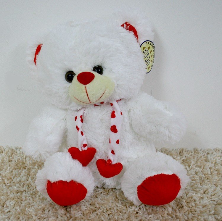 Miś Serce Love Biały - 30cm