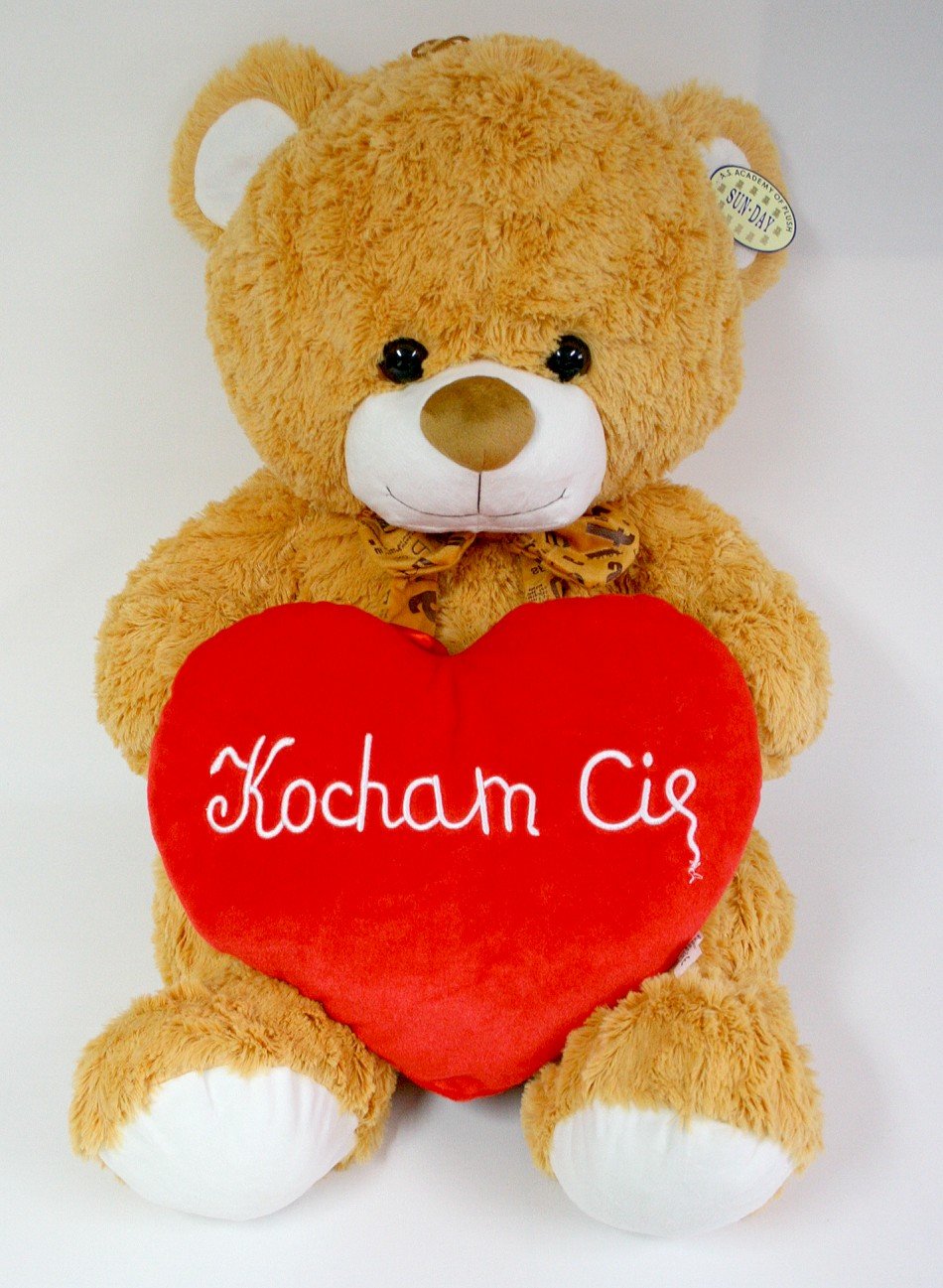 Miś Kokardek Brąz Serce - 85cm