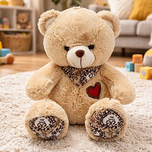 Miś Beżowy Chusta Serce - 33cm