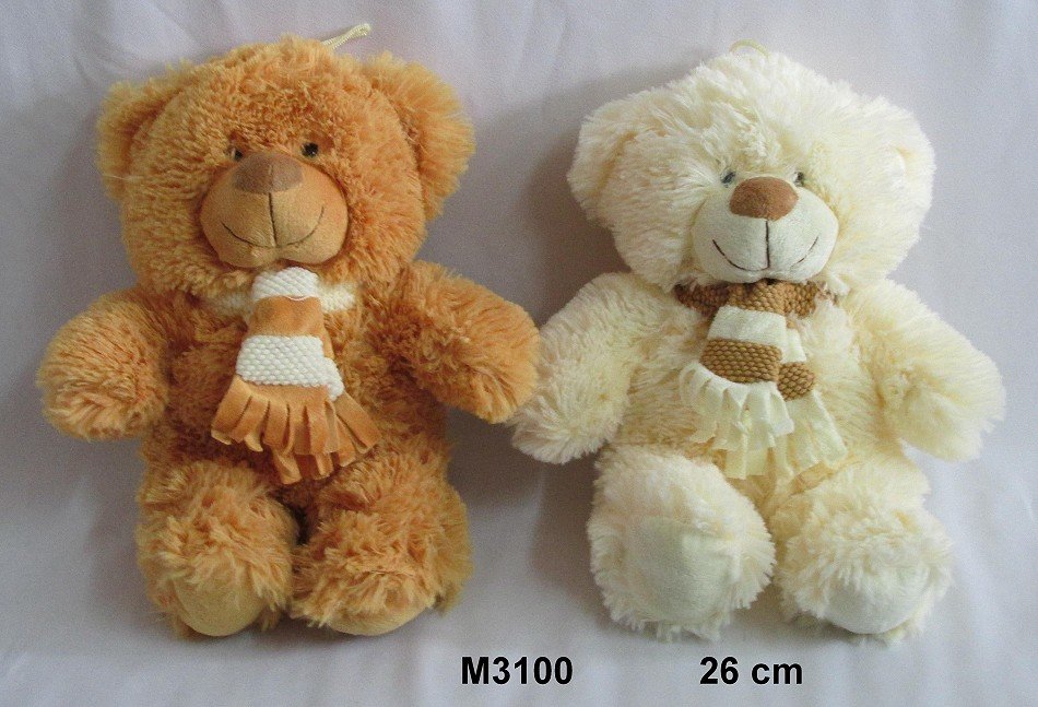 Miś Włochacz Szalik Biały - 26cm