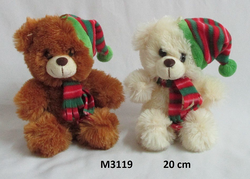 Miś Świąteczny w czapce 2 kolory - 20cm
