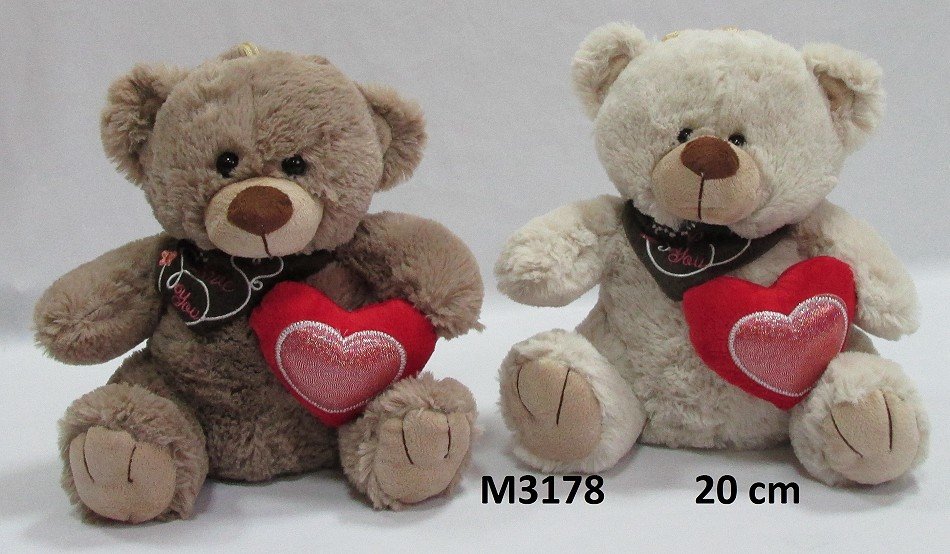Miś Love z sercem 2 kolory - 20cm