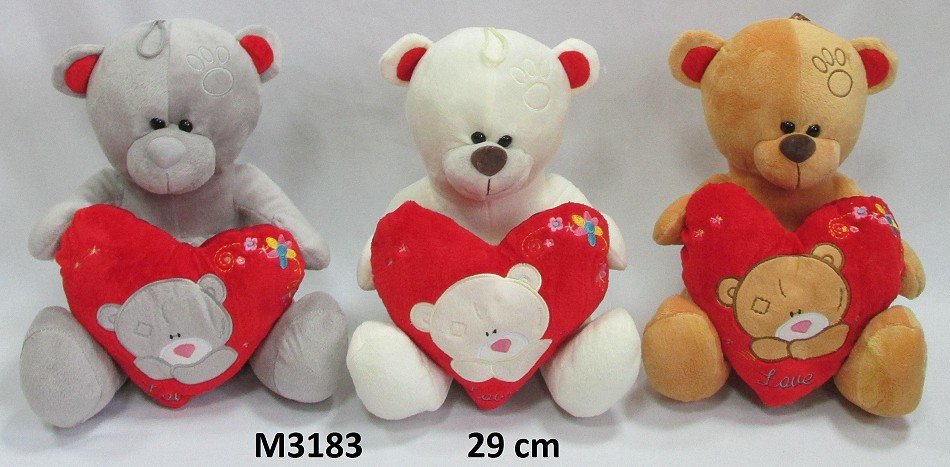 Miś Love z sercem 3 kolory - 29cm