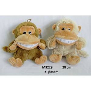 Małpka z uśmiechem 2 kolory (Głos) - 28cm