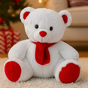 Miś Świąteczny Biały - 22cm